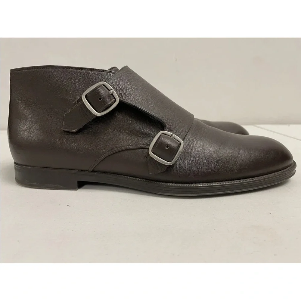 JIMMY CHOO Made in Italy Double Monk Strap Leather Boot‎ in Brown 44 US 11 $1095
